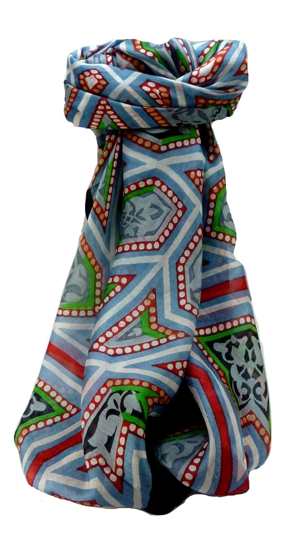 Mulberry Silk Contemporary Square Scarf Geometric G123 by Pashmina & Silk