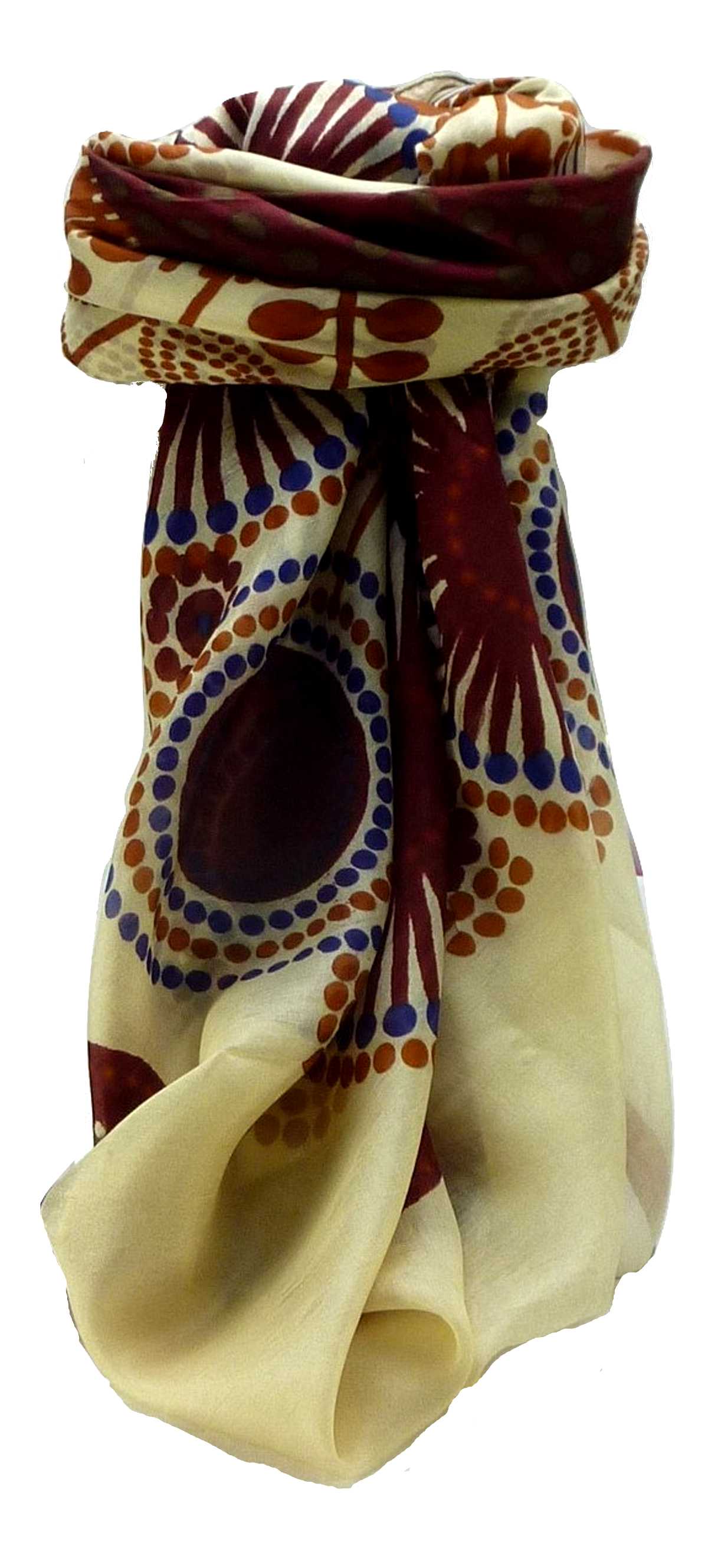 Mulberry Silk Contemporary Square Scarf Geometric G125 by Pashmina & Silk