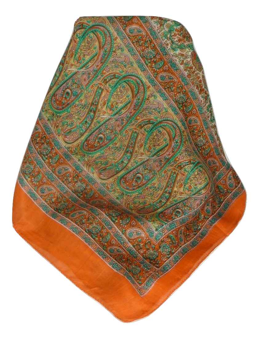 Mulberry Silk Traditional Long Scarf Dhobi Terracotta by Pashmina & Silk