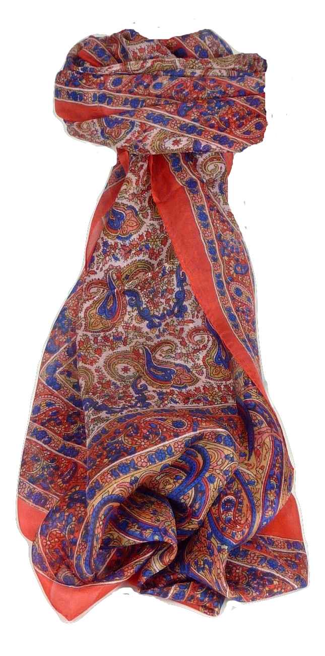 Mulberry Silk Traditional Long Scarf Dhobi Blush by Pashmina & Silk