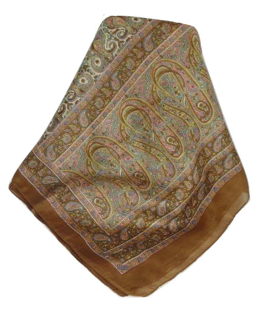 Mulberry Silk Traditional Long Scarf Dhobi Chestnut by Pashmina & Silk