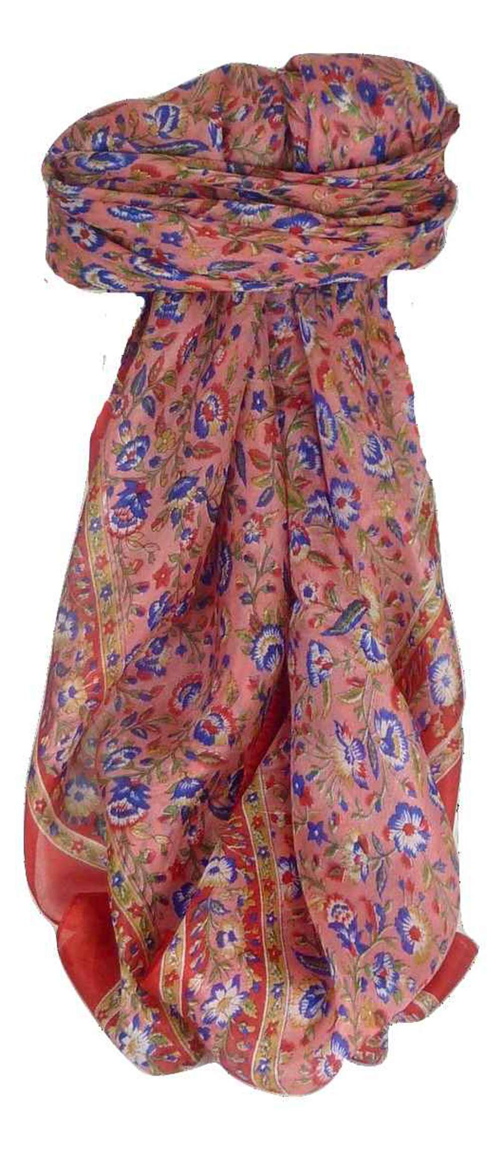 Mulberry Silk Traditional Square Scarf Imri Flame by Pashmina & Silk