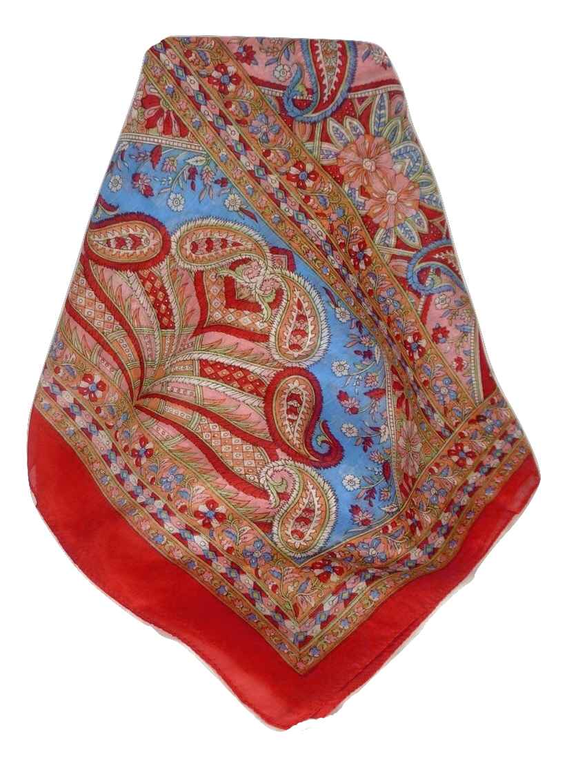 Tradizionale Sciarpa Longa di Seta Chawl Scarlet di Pashmina & Silk