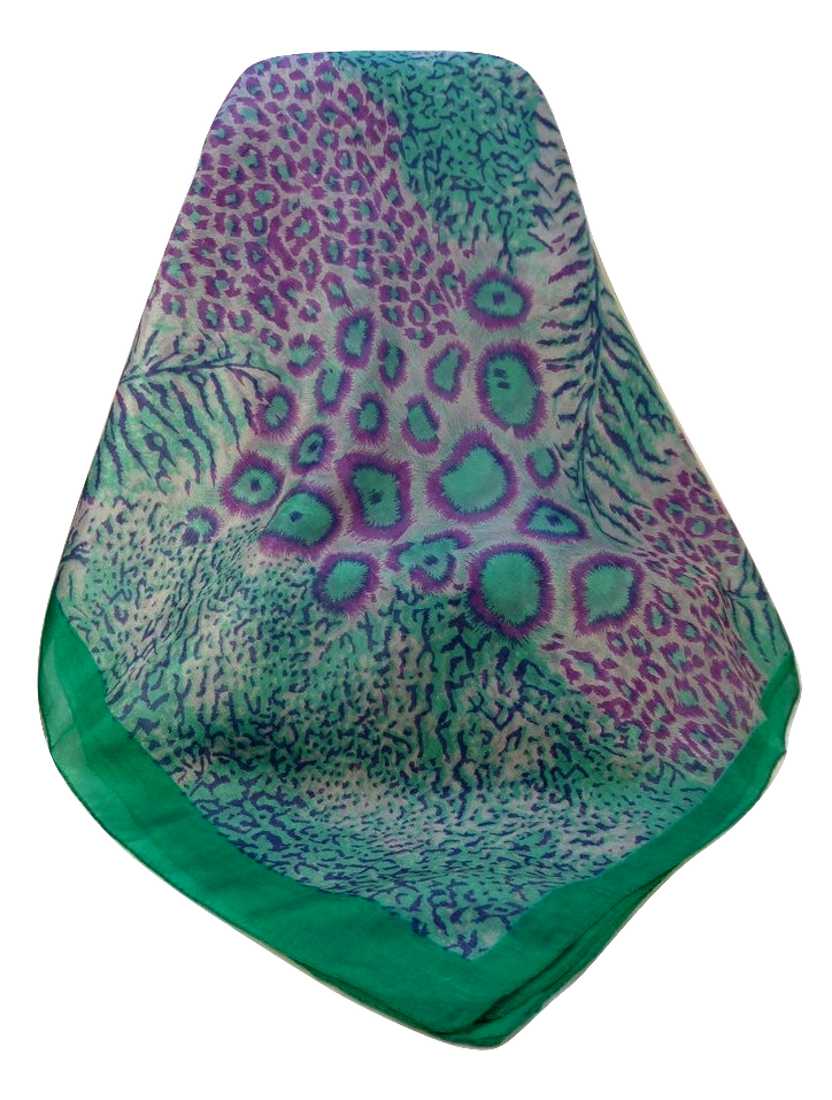 Sciarpa Quadrata Contemporary Seta di Gelso Chanderi Emerald da Pashmina & Silk