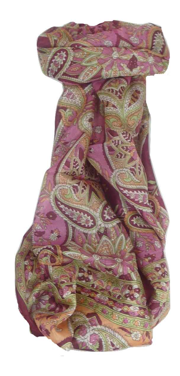 Tradizionale Sciarpa Longa di Seta Chawl Carnation di Pashmina & Silk