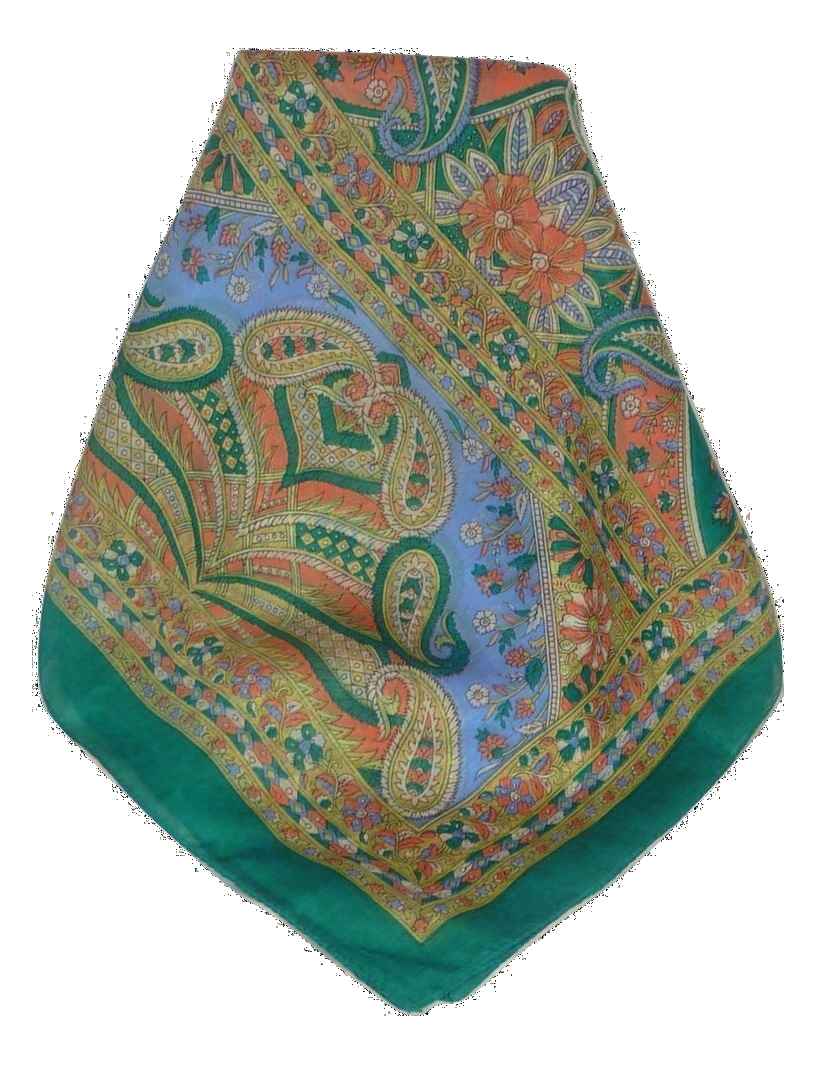 Tradizionale Sciarpa Longa di Seta Chawl Teal di Pashmina & Silk