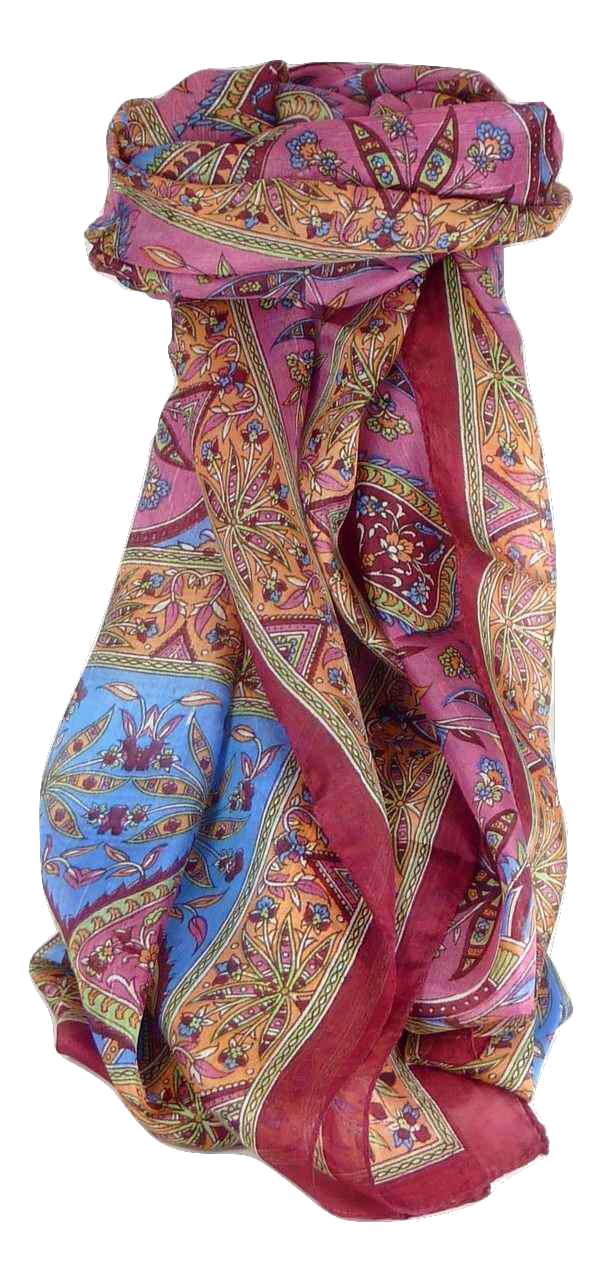 Mulberry Silk Traditional Long Scarf Chopra Wine by Pashmina & Silk