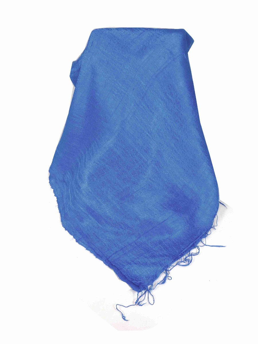 Sciarpa Lunga Seta Cruda Fina Saigon Lua Van Blue da Pashmina & Silk