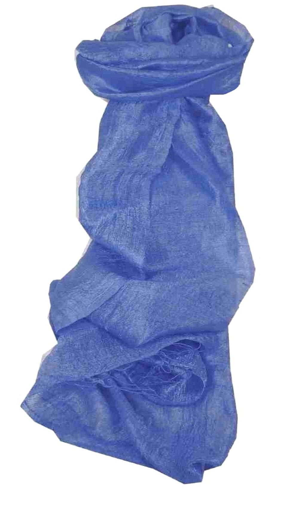 Sciarpa Lunga Seta Cruda Fina Saigon Lua Van Blue da Pashmina & Silk