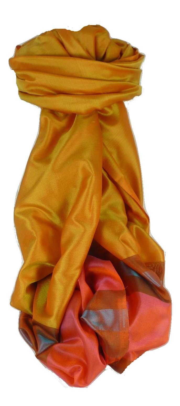 Varanasi Border Prime Silk Long Scarf Heritage Ganguly 904 by Pashmina & Silk