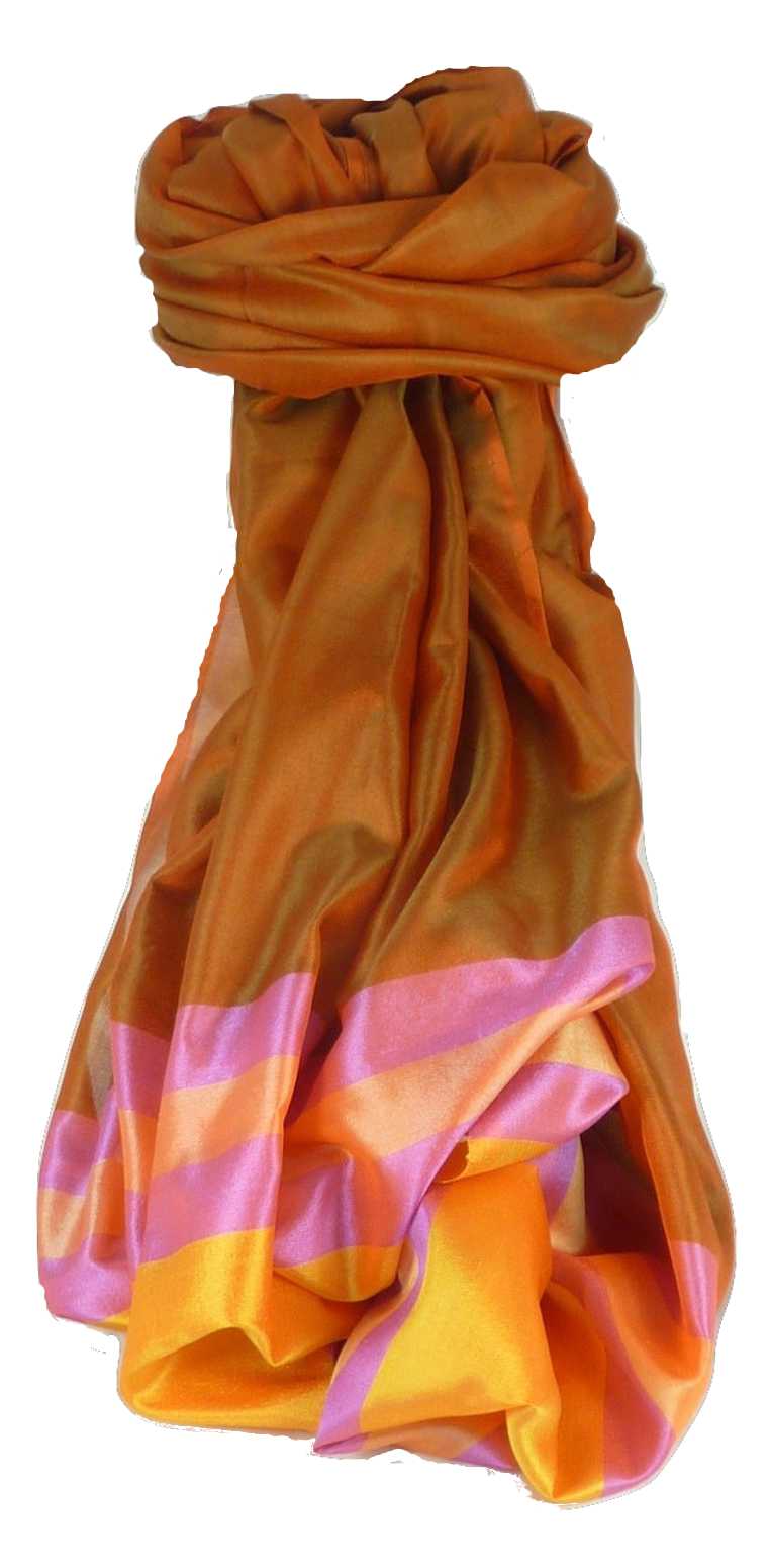 Varanasi Border Prime Silk Long Scarf Heritage Ganguly 908 by Pashmina & Silk