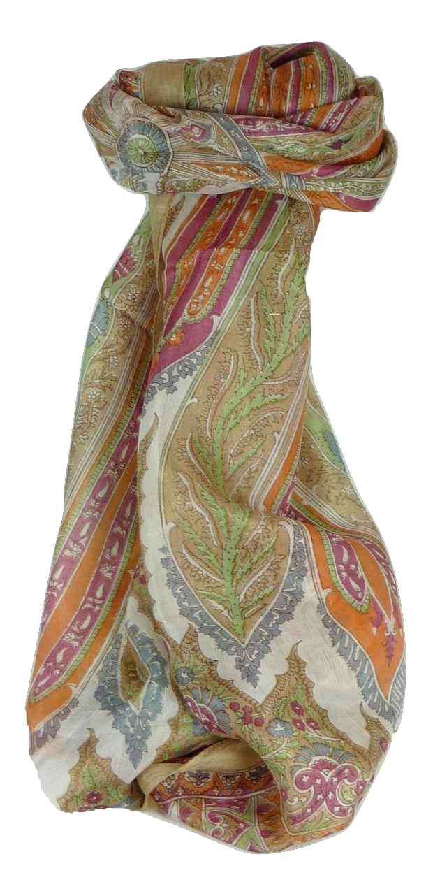 Tradizionale Sciarpa Longa di Seta Johal Blush di Pashmina & Silk