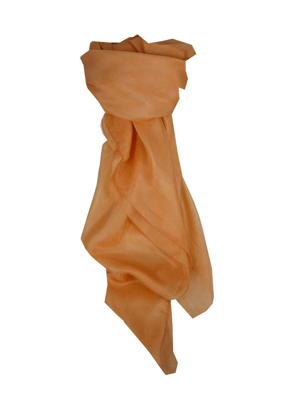 Mulberry Silk Hand Dyed Square Scarf Peach from Pashmina Silk