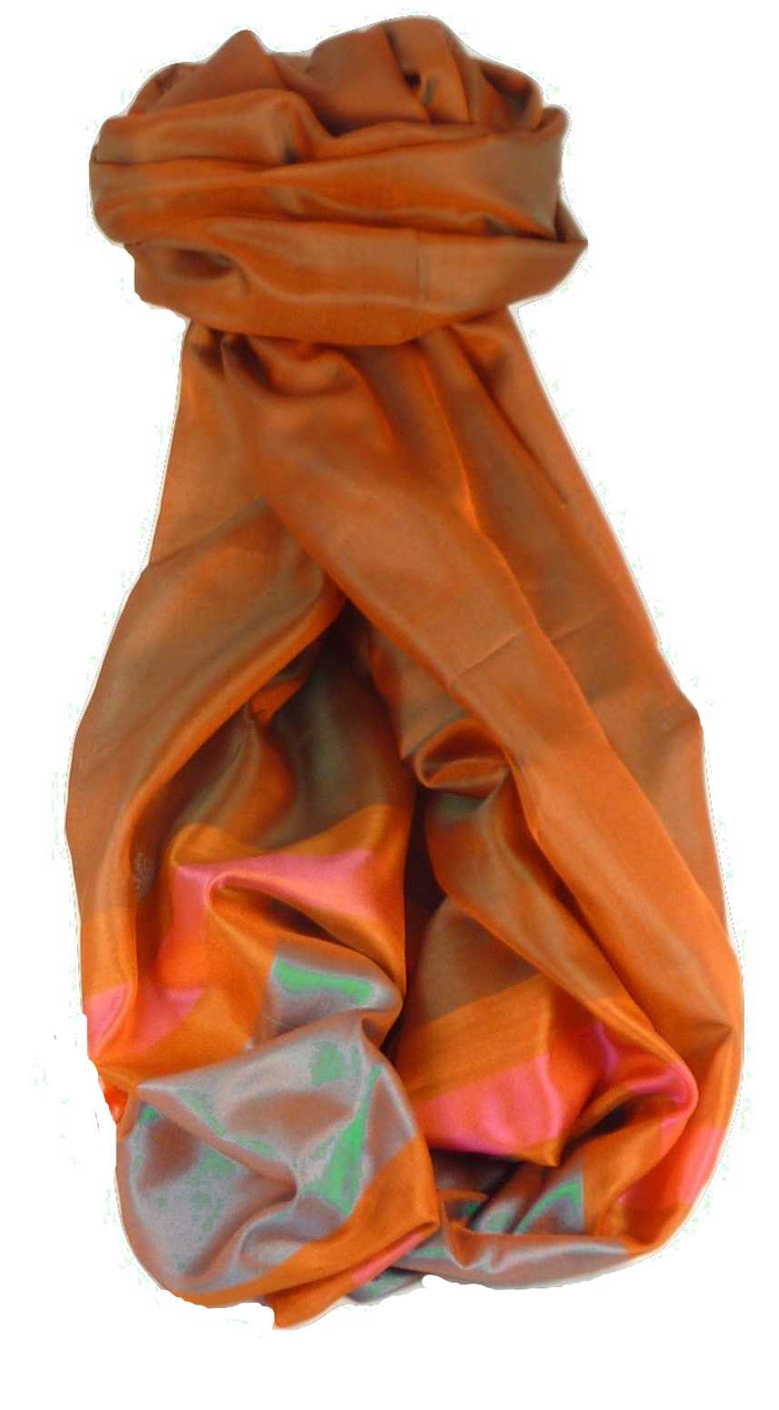 Varanasi Border Prime Silk Long Scarf Heritage Ganguly 915 by Pashmina & Silk