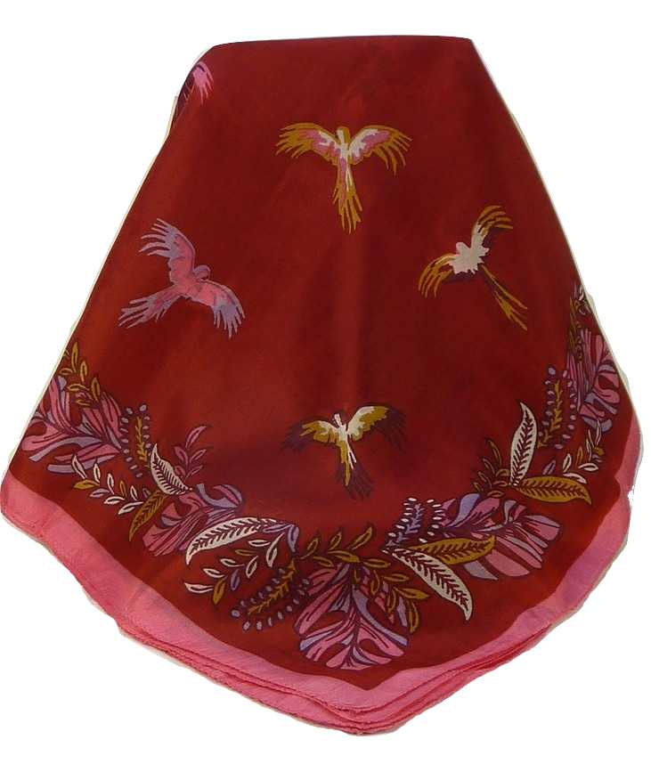 Mulberry Silk Contemporary Square Scarf Siri Red by Pashmina & Silk
