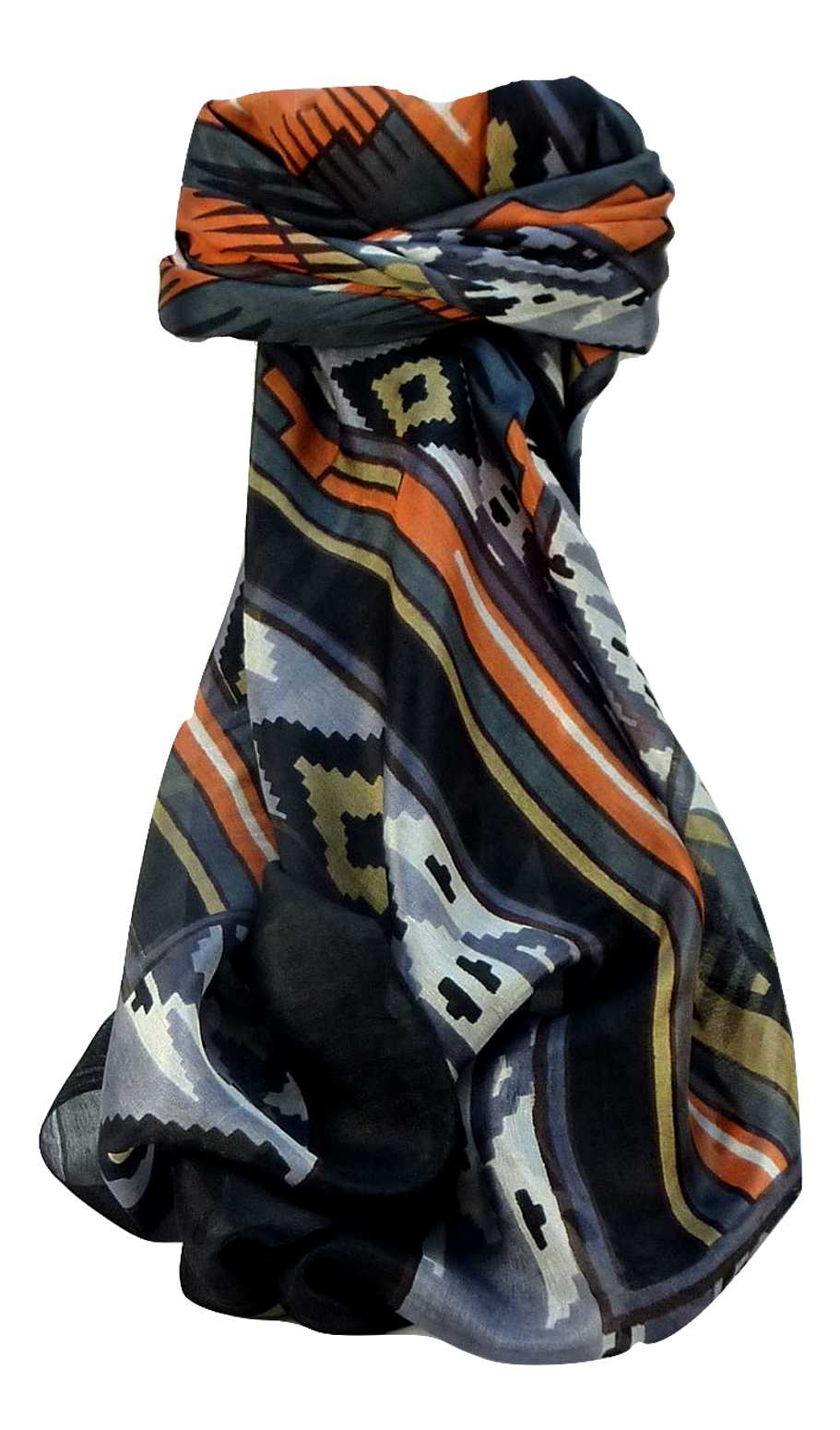 Sciarpa Quadrata Contemporary Seta di Gelso Orcha Charcoal da Pashmina & Silk