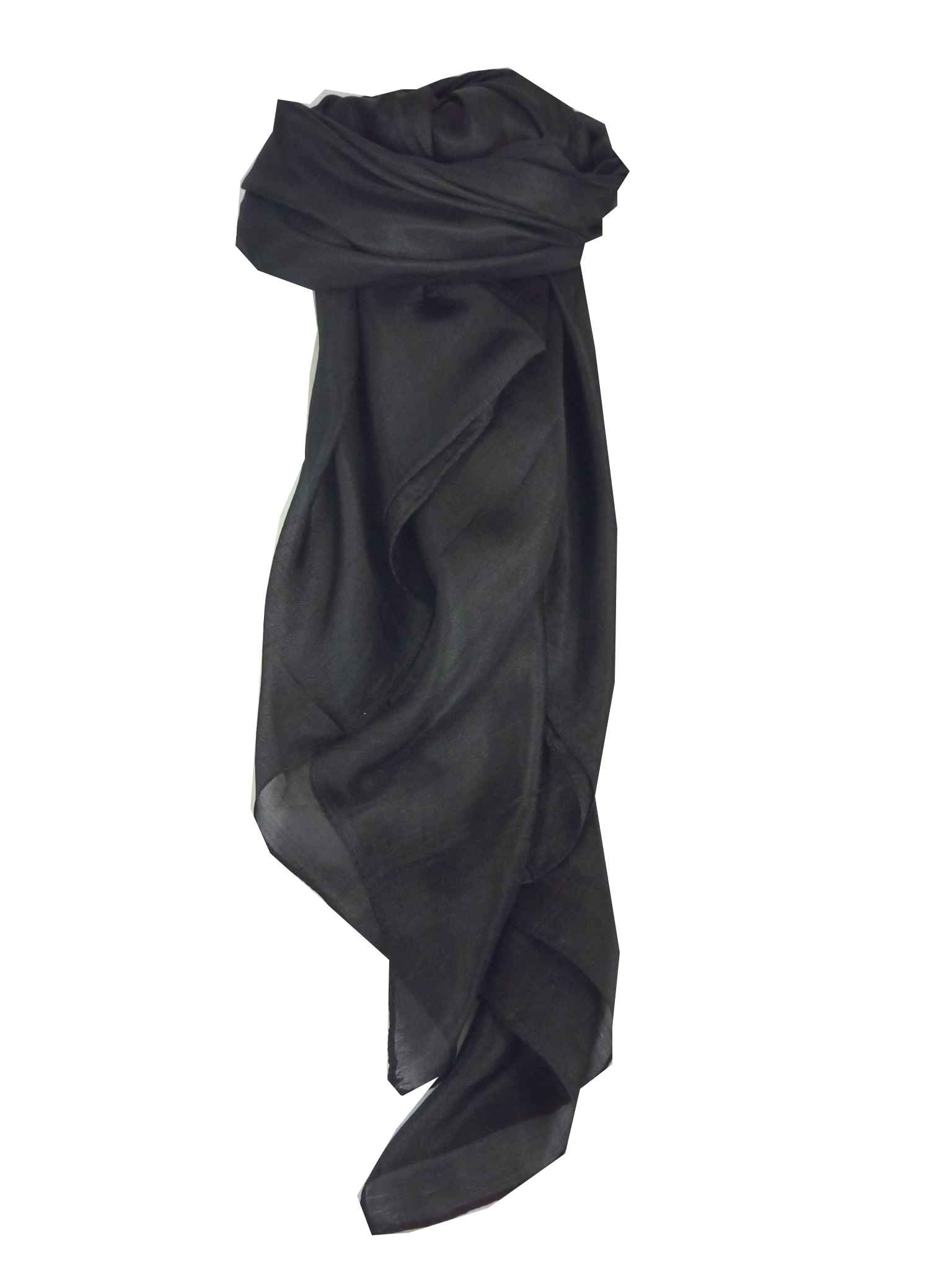 Mulberry Silk Hand Dyed Square Scarf Black from Pashmina & Silk