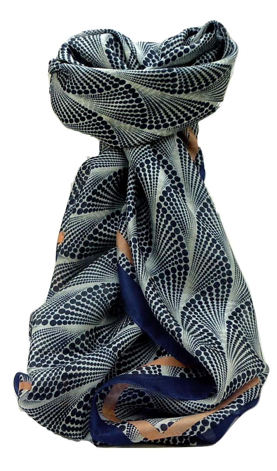 Mulberry Silk Contemporary Square Scarf Kaithal Blue by Pashmina & Silk
