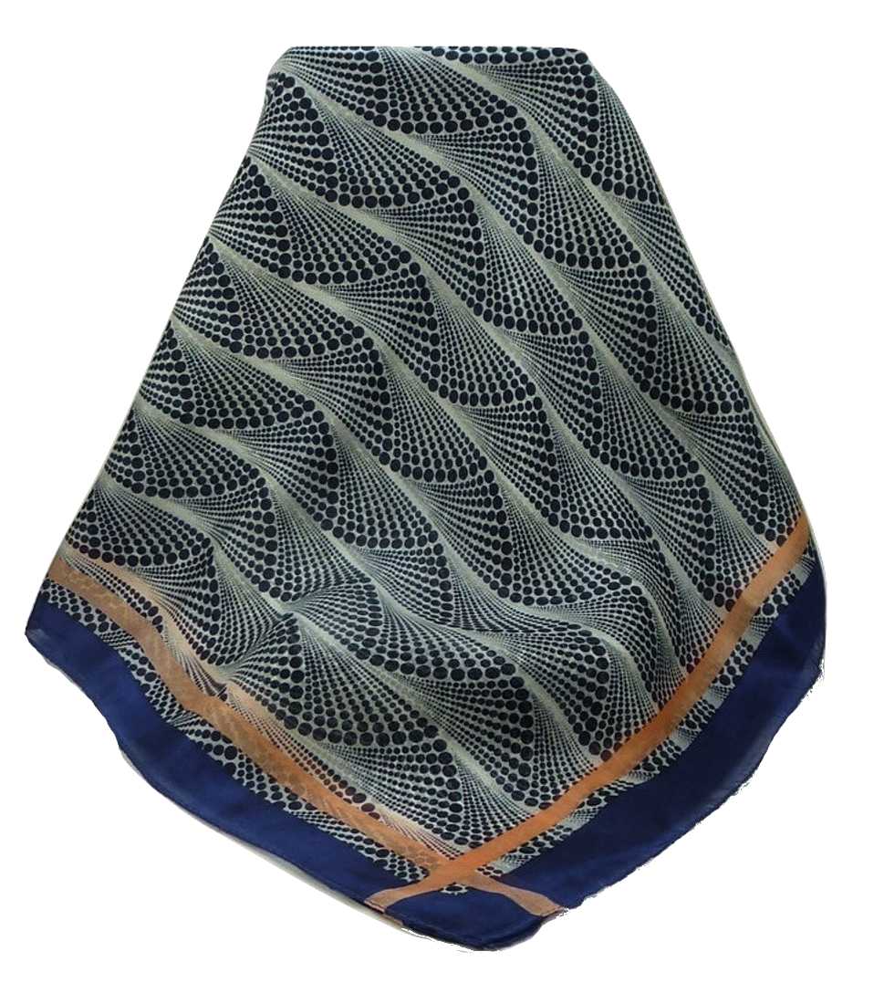 Mulberry Silk Contemporary Square Scarf Kaithal Blue by Pashmina & Silk