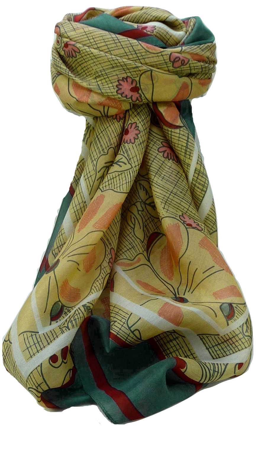 Sciarpa Quadrata Contemporary Seta di Gelso Bihar Red da Pashmina & Silk