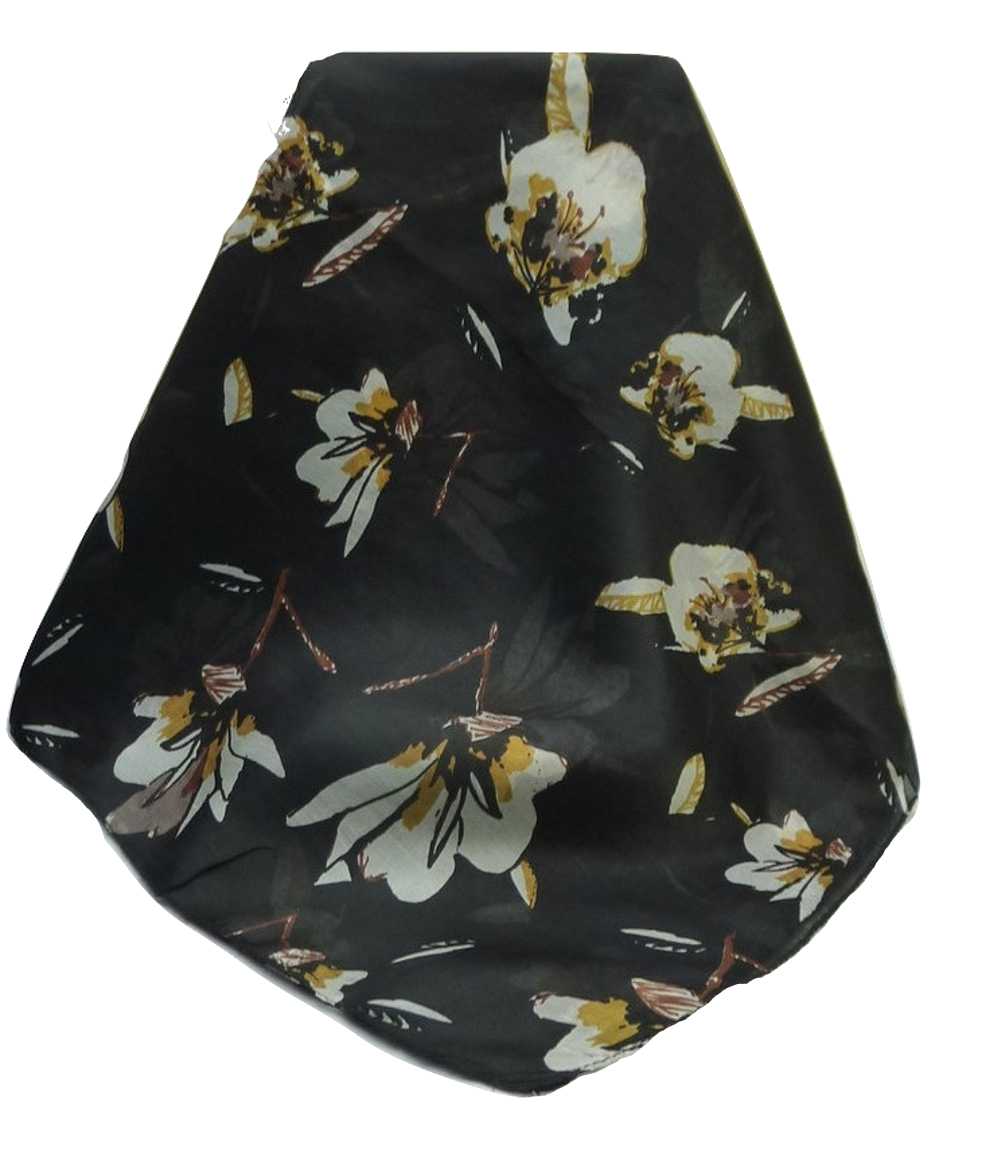 Mulberry Silk Contemporary Square Scarf Roha Black by Pashmina & Silk