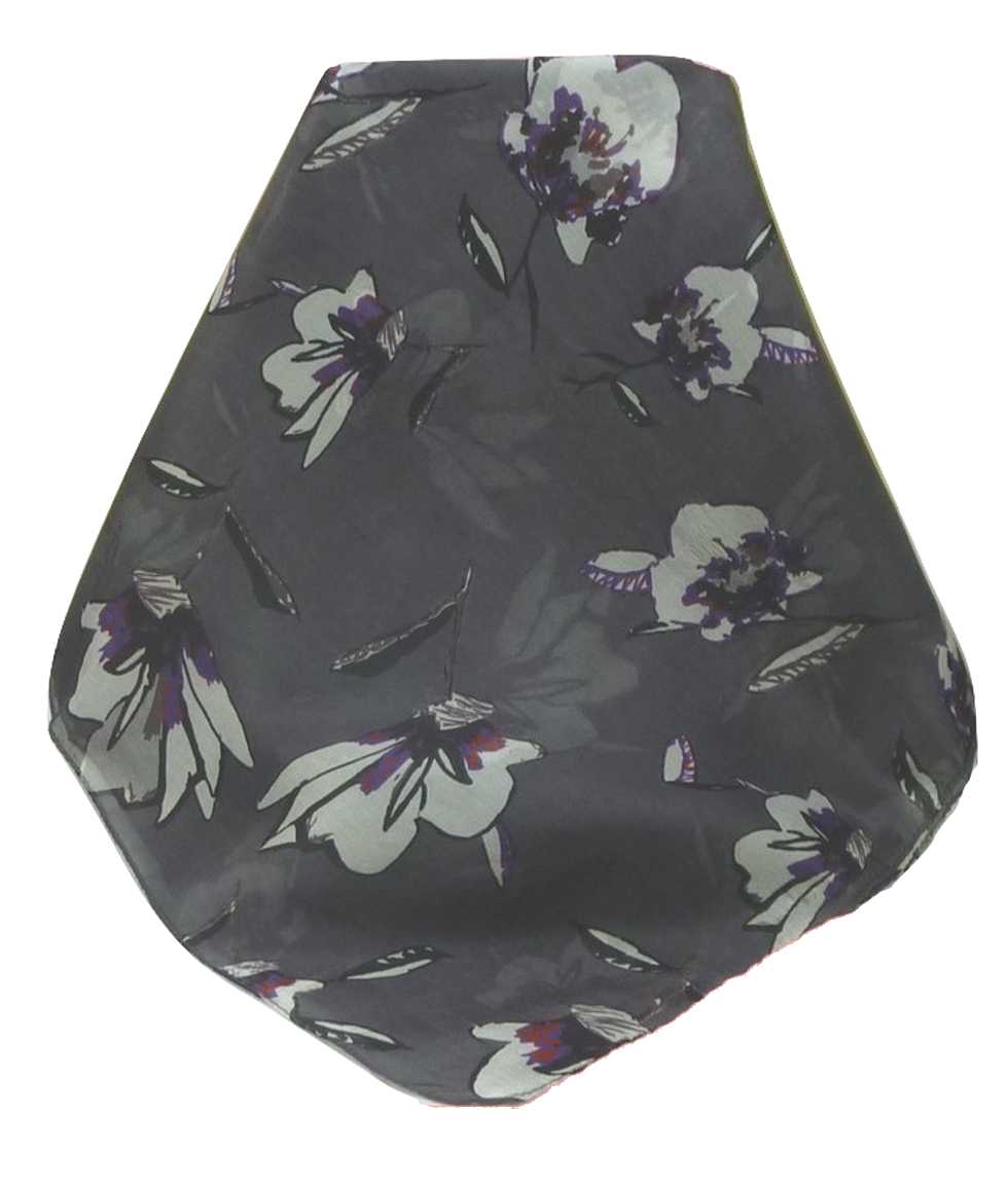 Mulberry Silk Contemporary Square Scarf Roha Charcoal by Pashmina & Silk