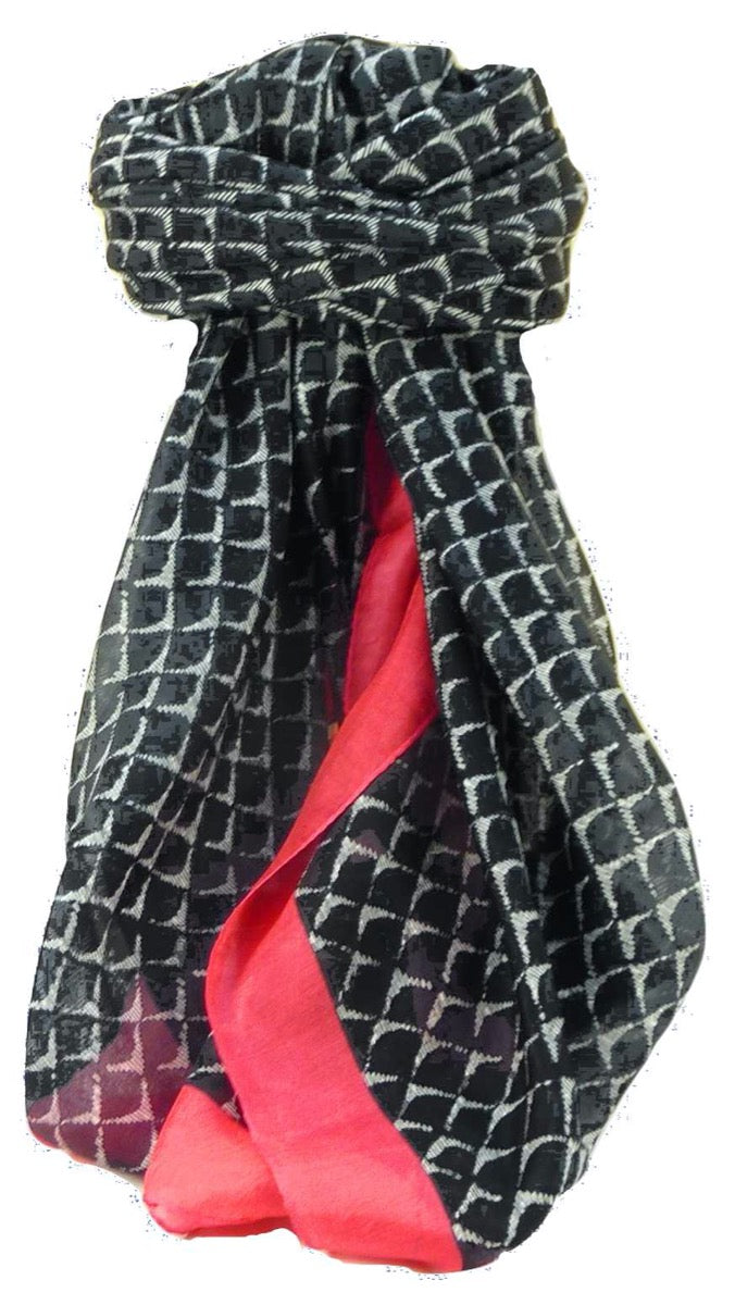 Mulberry Silk Contemporary Square Scarf Galna Pink by Pashmina & Silk