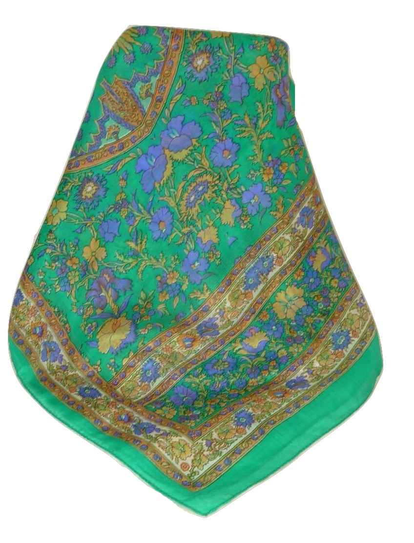 Tradizionale Sciarpa Longa di Seta Dhar Emerald di Pashmina & Silk