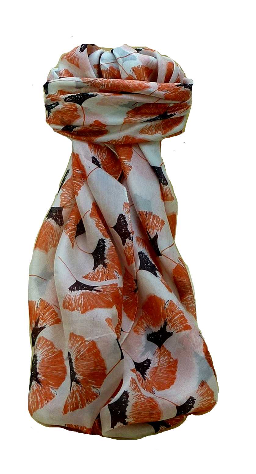 Sciarpa Quadrata Contemporary Seta di Gelso Datia Coral da Pashmina & Silk