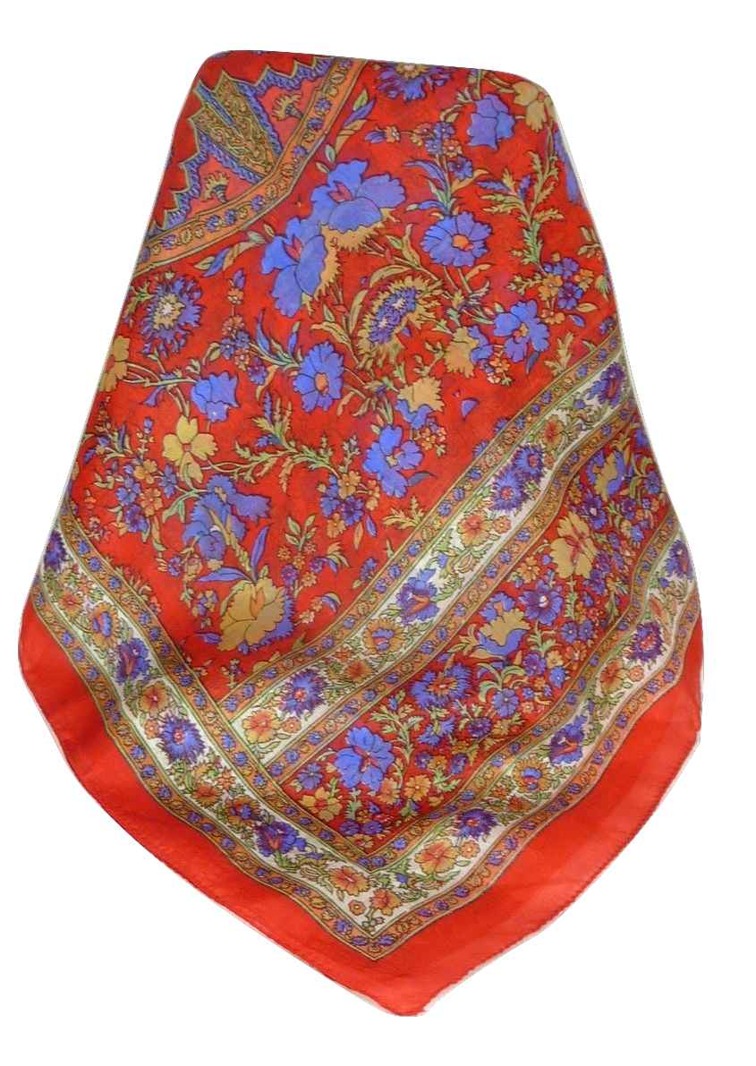 Tradizionale Sciarpa Longa di Seta Dhar Flame di Pashmina & Silk