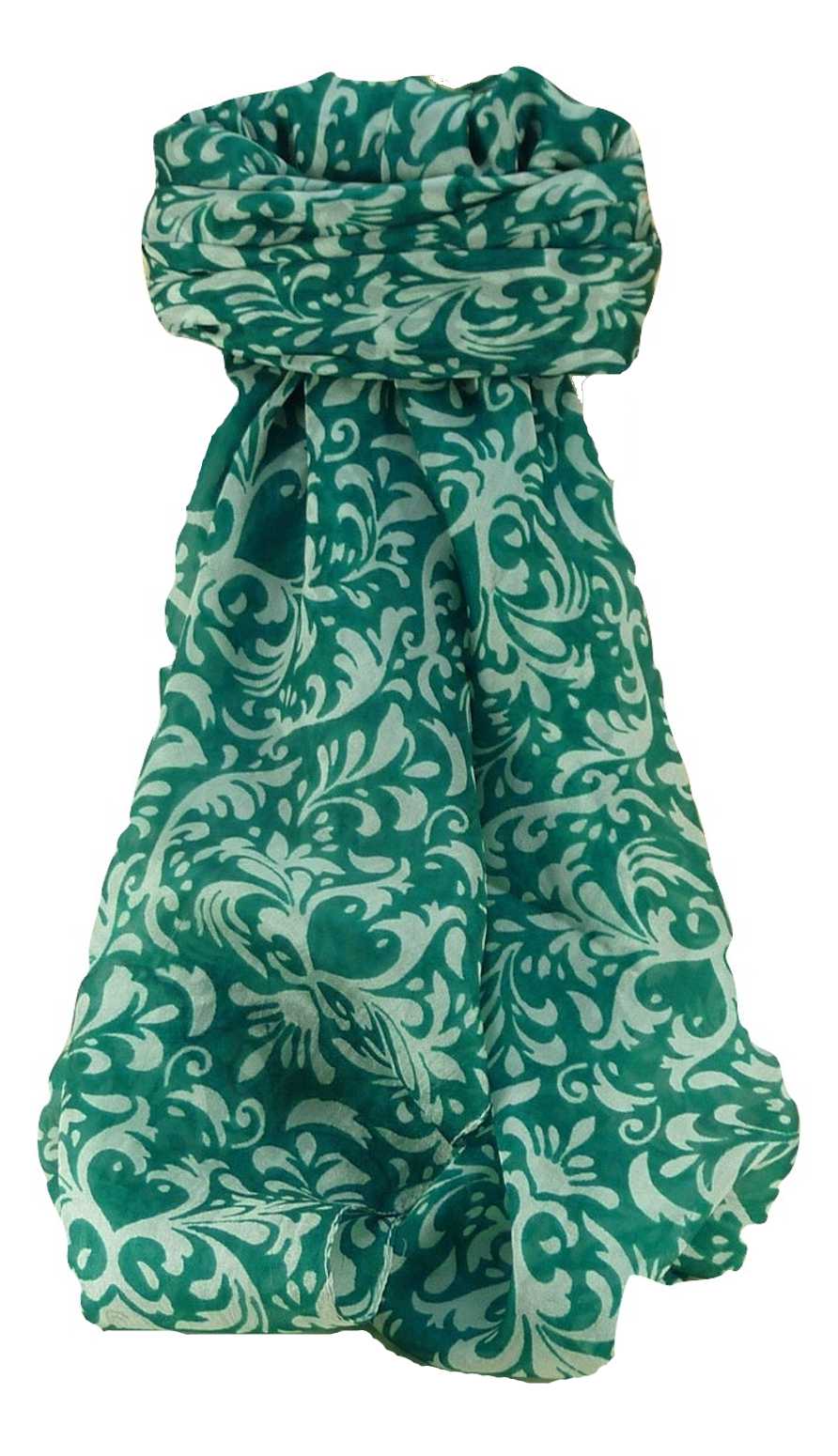 Sciarpa Quadrata Contemporary Seta di Gelso Akola Teal da Pashmina & Silk