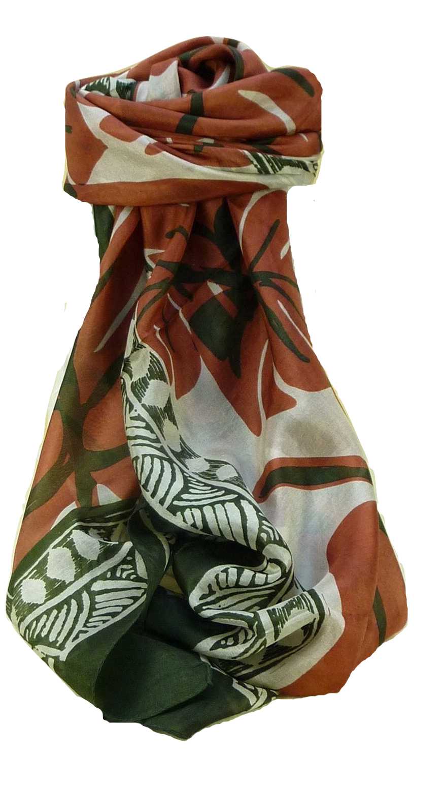 Mulberry Silk Contemporary Square Scarf Damodar Sage by Pashmina & Silk