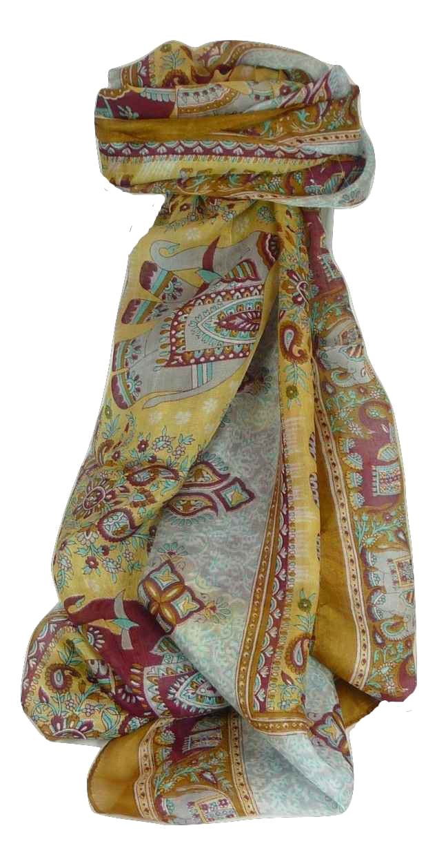 Tradizionale Sciarpa Longa di Seta Vish Caramel di Pashmina & Silk