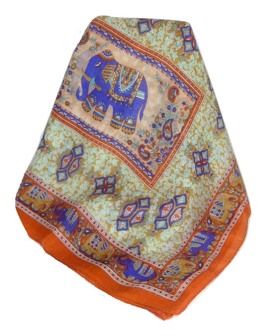 Tradizionale Sciarpa Longa di Seta Vish Terracotta di Pashmina & Silk