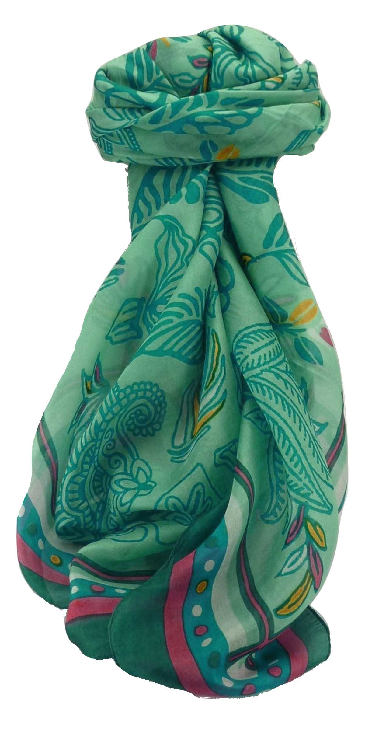 Sciarpa Quadrata Contemporary Seta di Gelso Barak Blue da Pashmina & Silk