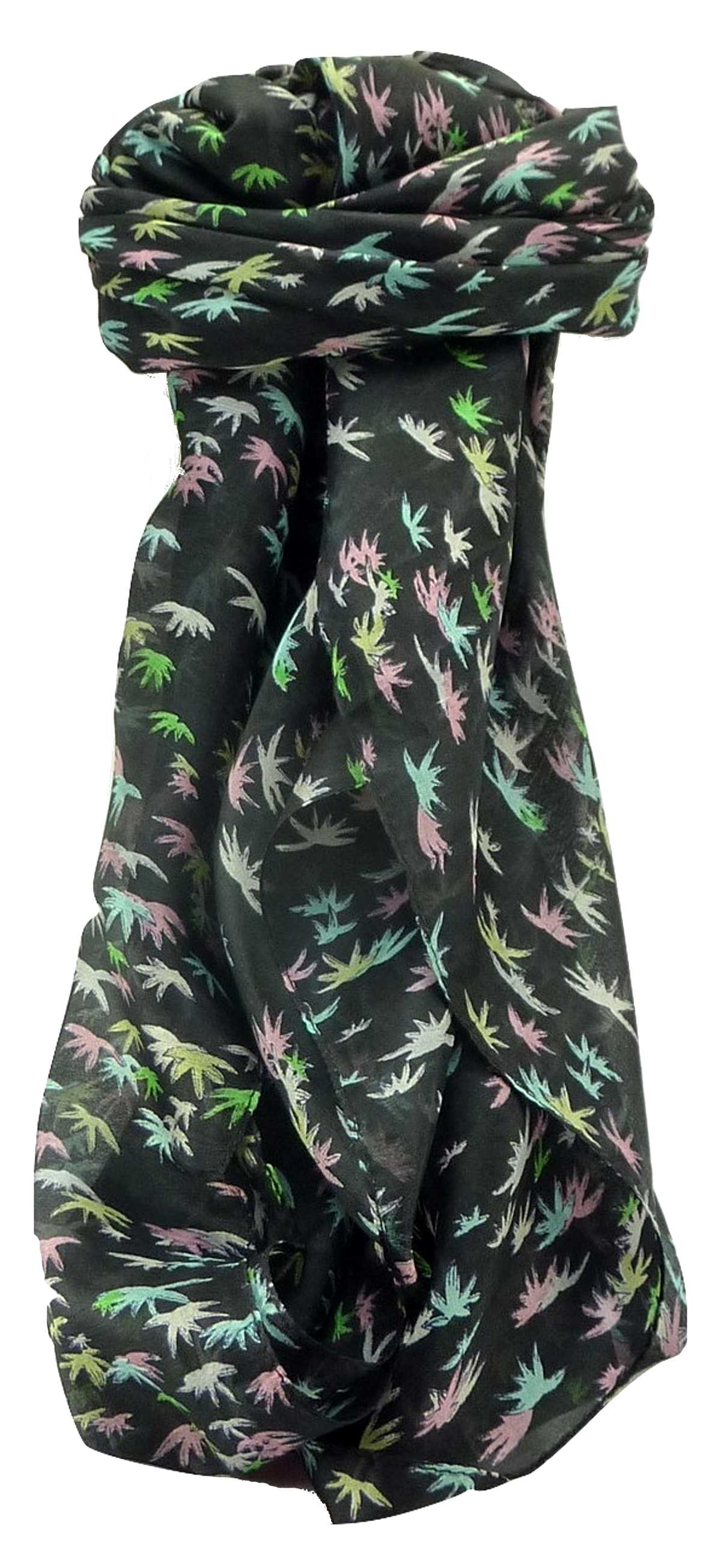 Sciarpa Quadrata Contemporary Seta di Gelso Baanas Black da Pashmina & Silk