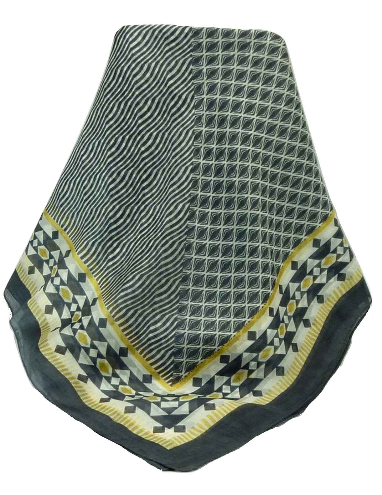 Mulberry Silk Contemporary Square Scarf Chambal Charcoal by Pashmina & Silk