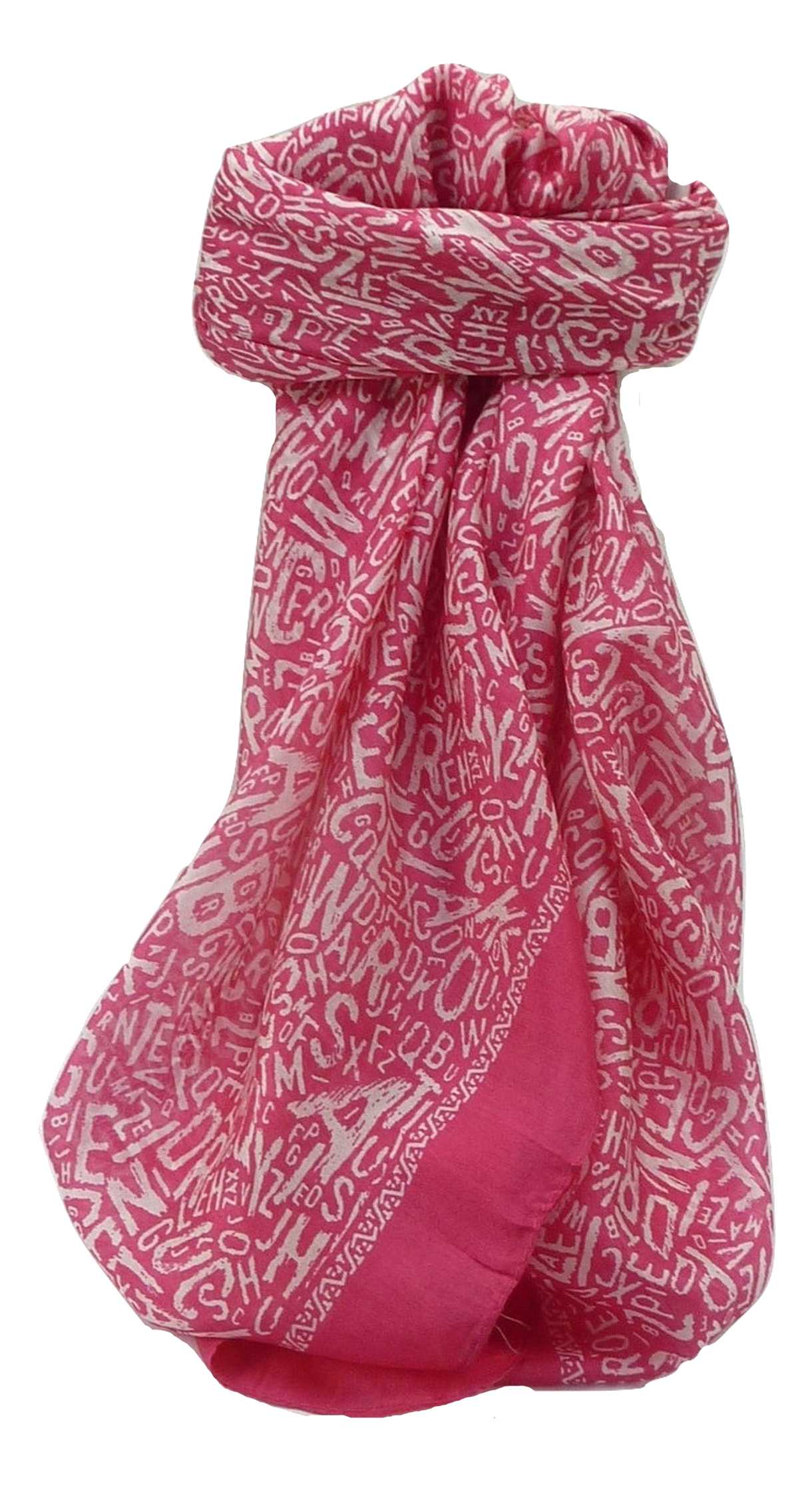 Mulberry Silk Contemporary Square Scarf Mila Pink by Pashmina & Silk