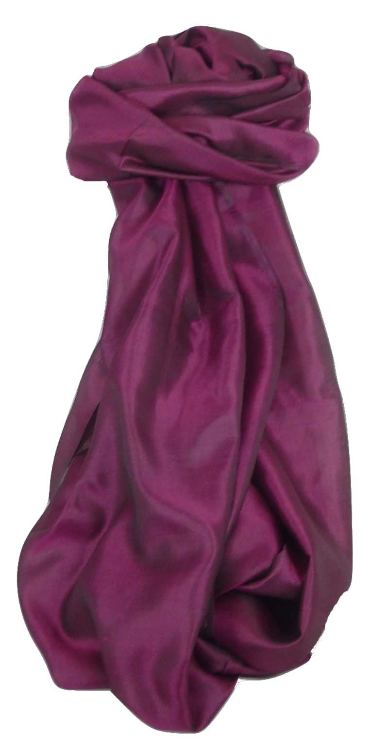 Varanasi Silk Long Scarf Heritage Range Nara 3 Hibiscus by Pashmina & Silk