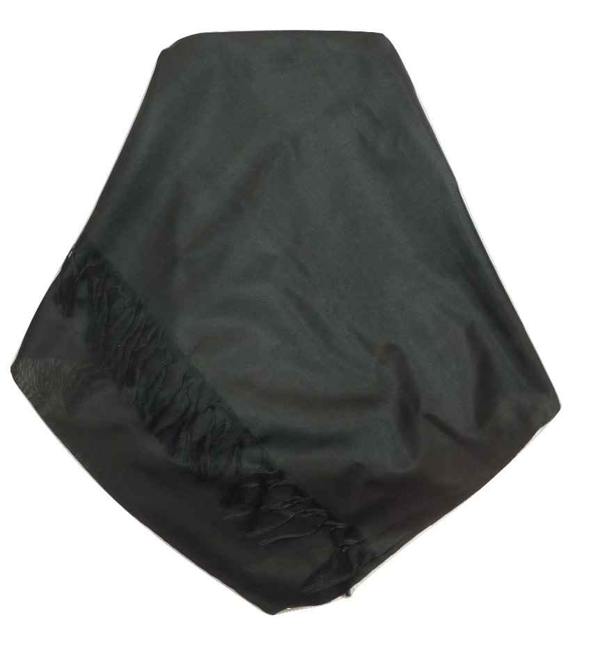 Varanasi Silk Long Scarf Heritage Range Nara 5 Black by Pashmina & Silk