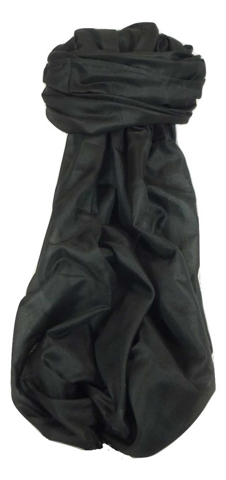 Varanasi Silk Long Scarf Heritage Range Nara 5 Black by Pashmina & Silk