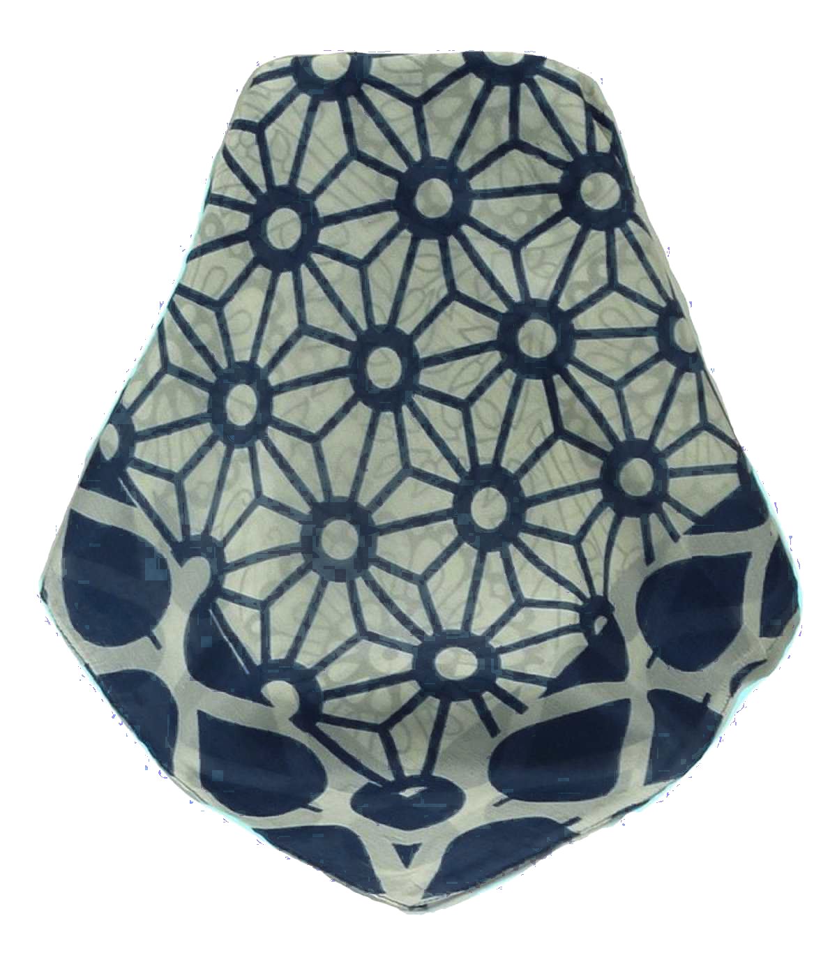 Mulberry Silk Contemporary Square Scarf Musi Blue by Pashmina & Silk