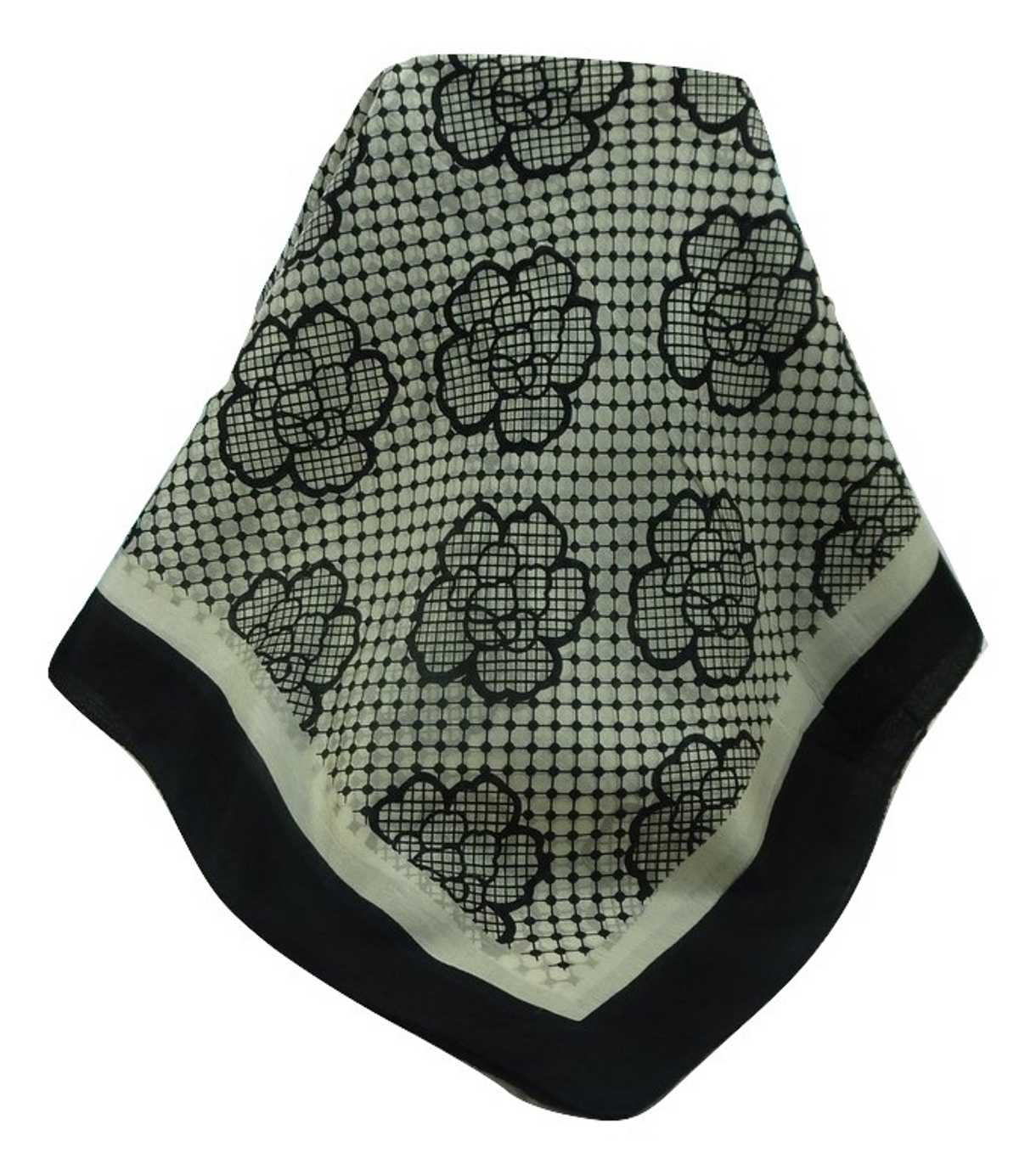 Mulberry Silk Contemporary Square Scarf Mirjan Black&White by Pashmina & Silk