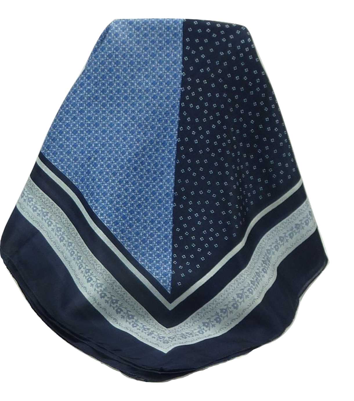 Mulberry Silk Contemporary Square Scarf Garali Navy by Pashmina & Silk