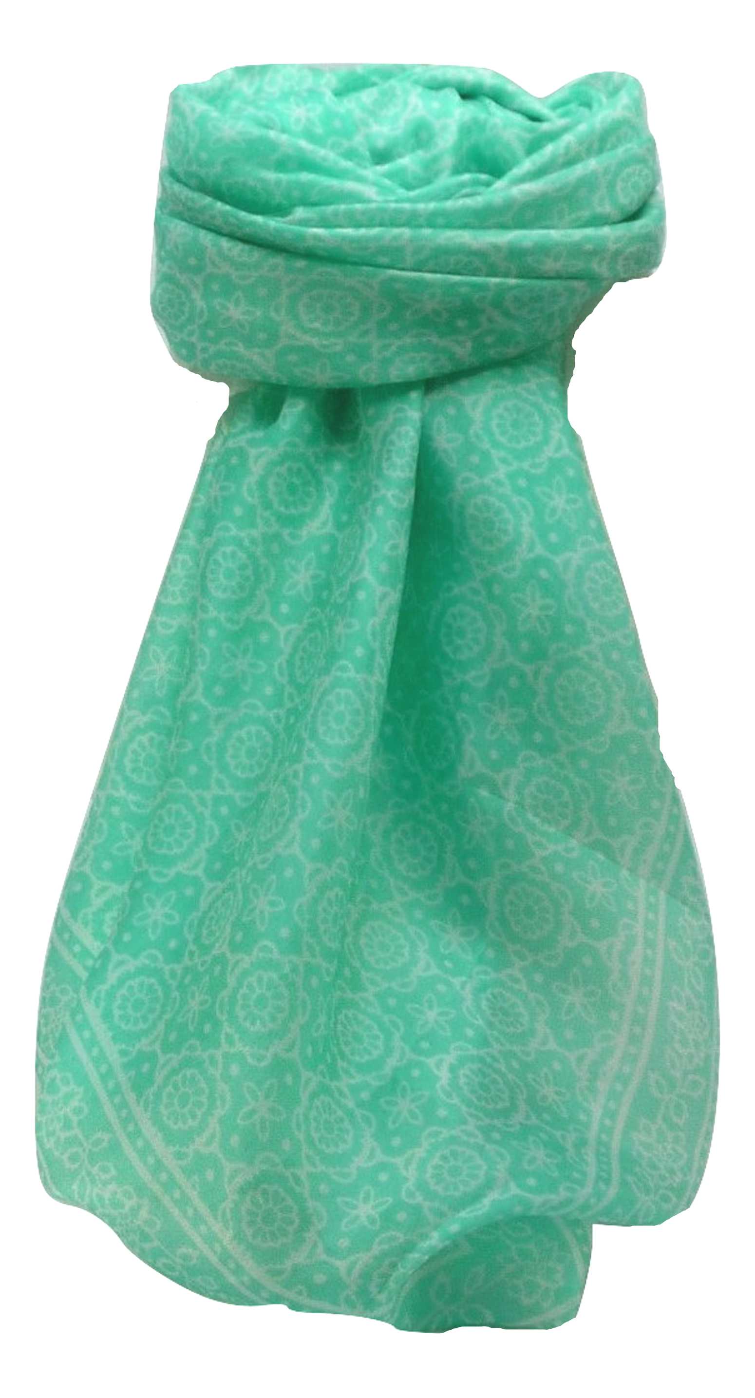 Mulberry Silk Contemporary Square Scarf Adoni Aqua by Pashmina & Silk