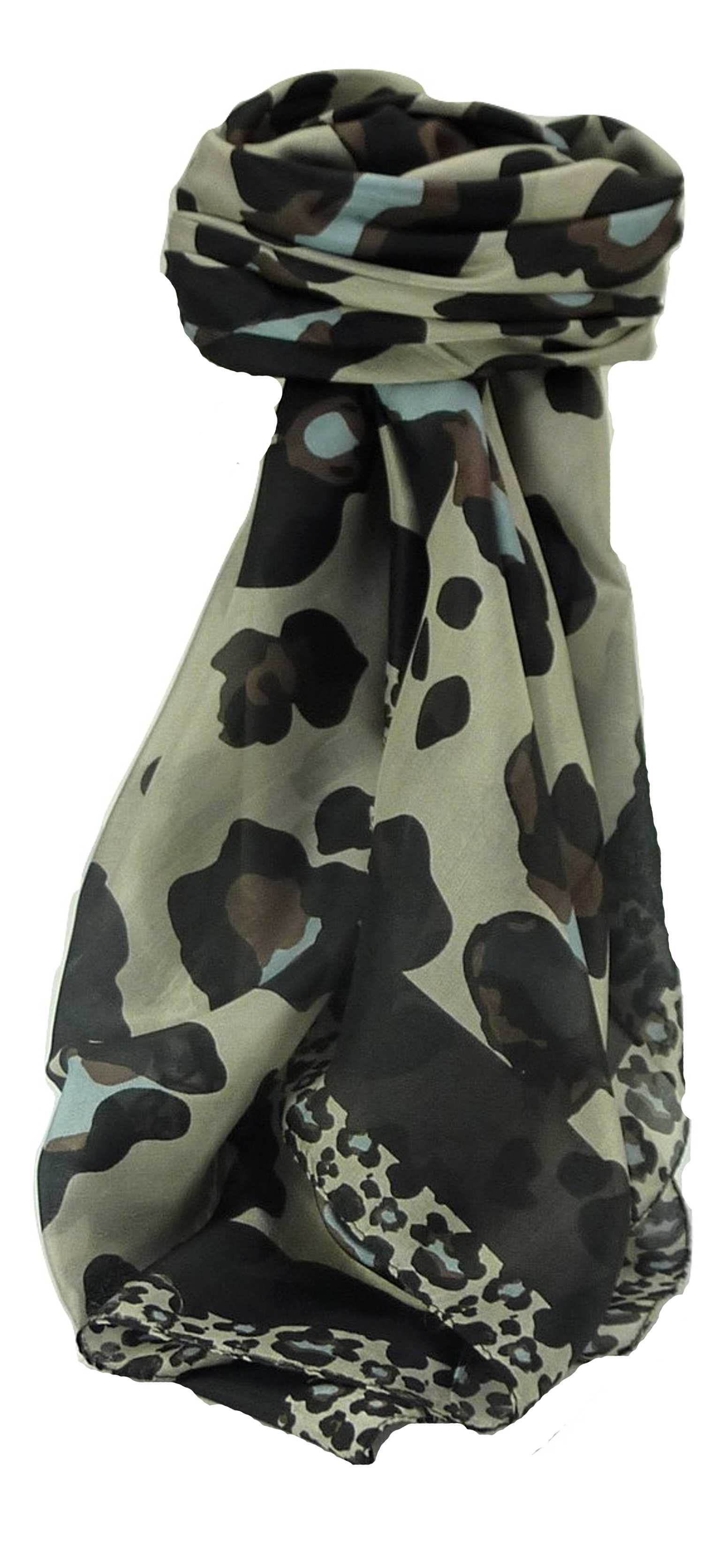 Mulberry Silk Contemporary Square Scarf Penyar Black by Pashmina & Silk