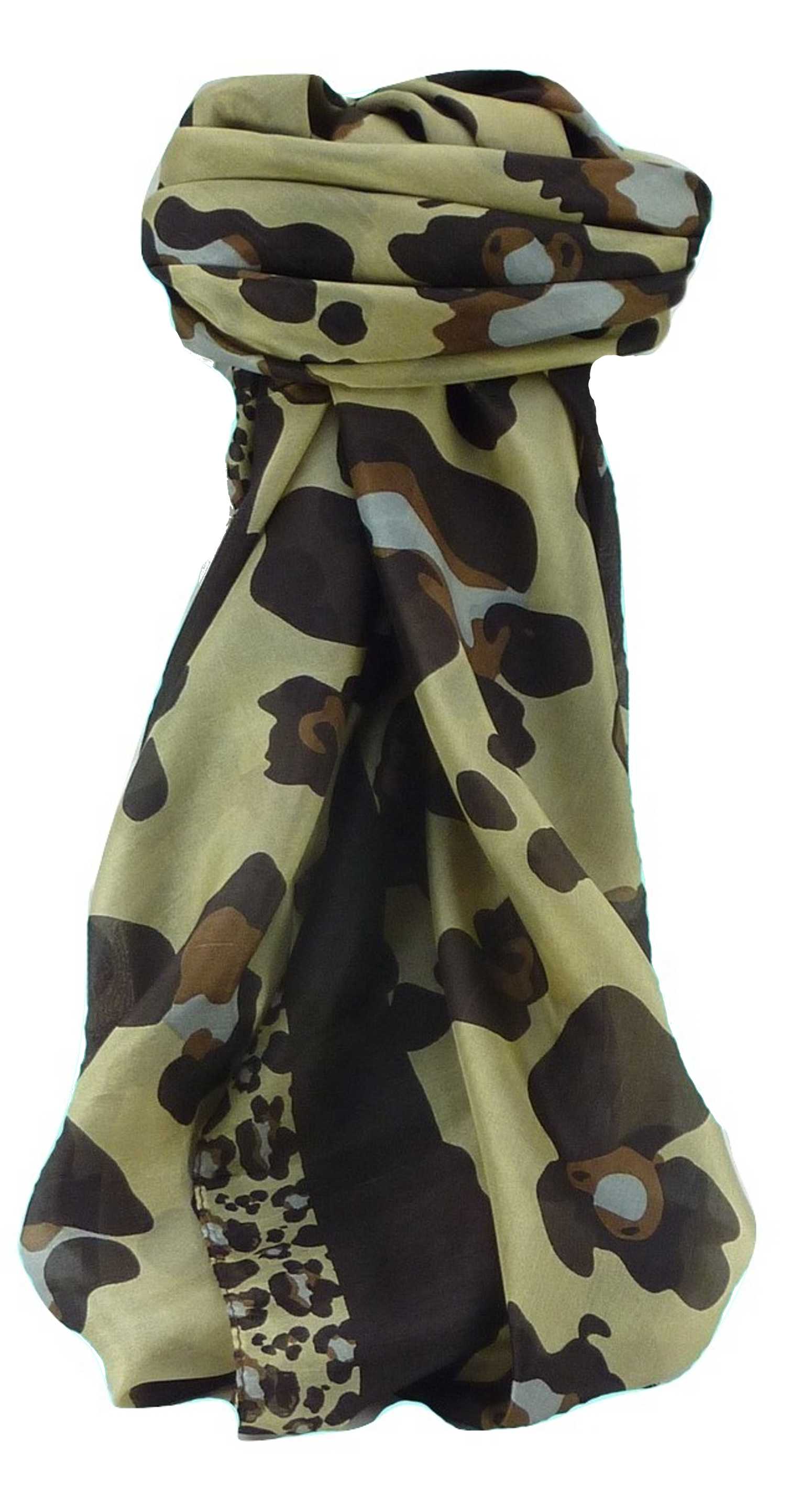 Mulberry Silk Contemporary Square Scarf Penyar Chestnut by Pashmina & Silk