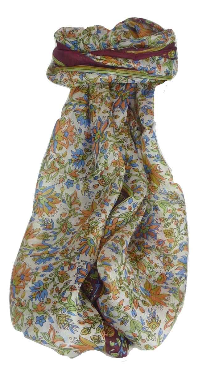 Mulberry Silk Traditional Long Scarf Sarita Wine by Pashmina & Silk