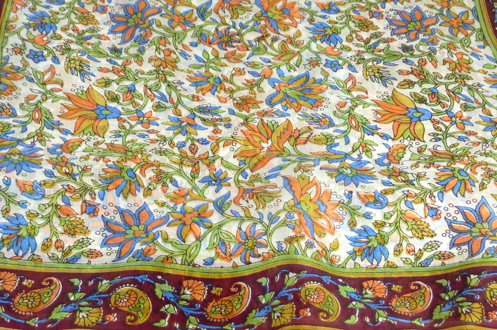 Mulberry Silk Traditional Long Scarf Sarita Wine by Pashmina & Silk