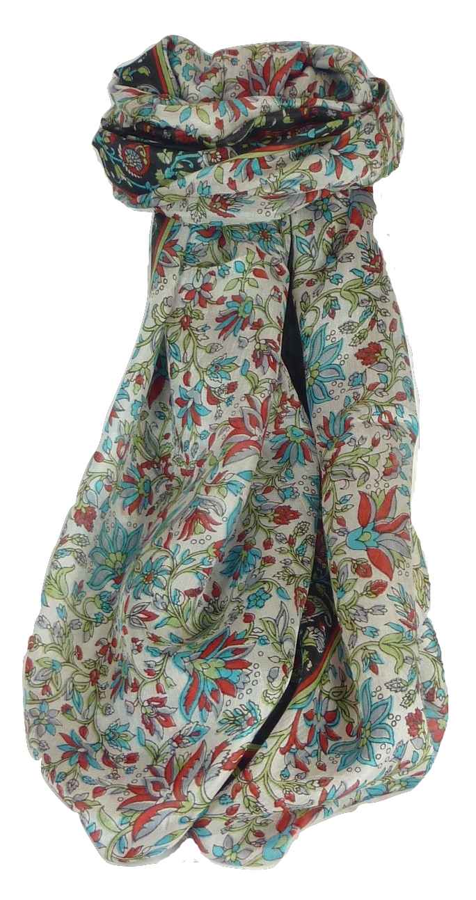 Mulberry Silk Traditional Long Scarf Sarita Black by Pashmina & Silk